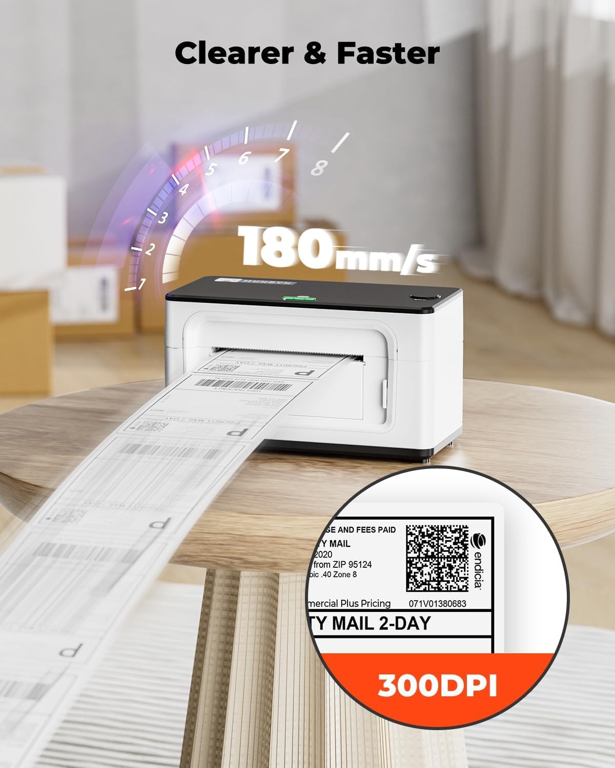 Amazon.co.jp: MUNBYN 感熱ラベルプリンター 300DPI、4x6 USB配送